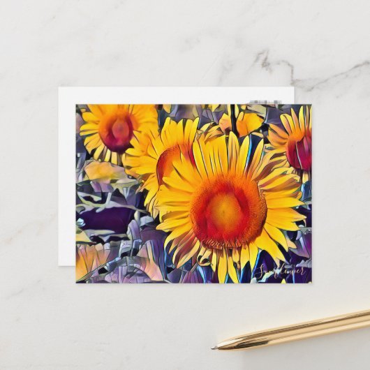 ひ ま わ り POSTKARTE (Vorderseite/Rückseite Beispiel)