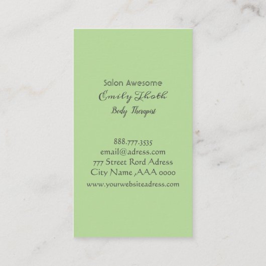 やわらかな色合いがイメージの VISITENKARTE (Rückseite)