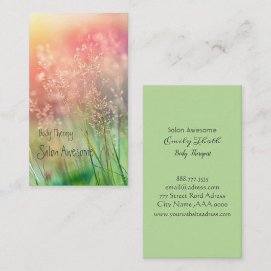 やわらかな色合いがイメージの VISITENKARTE (Vorne/Hinten)