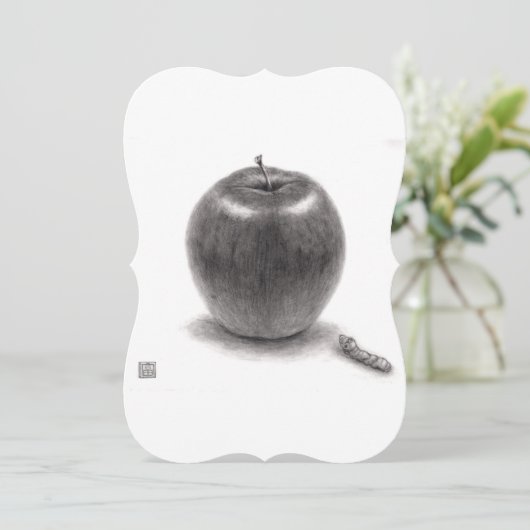 りんごとあおむし FEIERTAGSKARTE (Stehend Vorderseite)