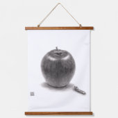 りんごとあおむし WANDTEPPICH MIT HOLZRAHMEN (Vorderseite)