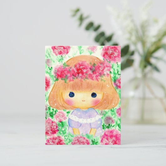 わたし女の子です FEIERTAGSPOSTKARTE (Stehend Vorderseite)