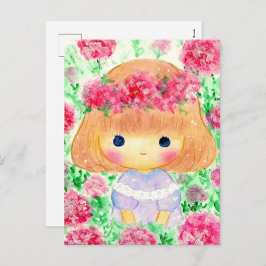 わたし女の子です FEIERTAGSPOSTKARTE (Vorne/Hinten)