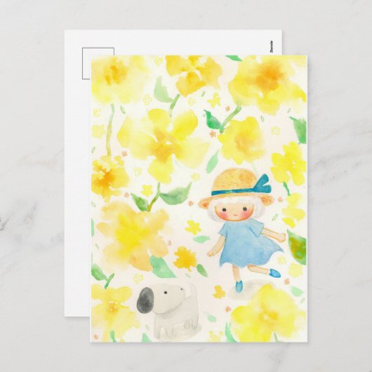 わんわんとお散歩 FEIERTAGSPOSTKARTE (Vorne/Hinten)