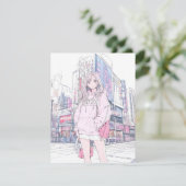 【アイコン&待ち受け用】パステルピンクJK|寿司娘 GenerativeAI Einladung (Stehend Vorderseite)