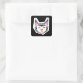 アフリカオオコノハズクちゃん QUADRATISCHER AUFKLEBER (Tasche)