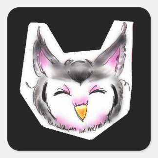 アフリカオオコノハズクちゃん QUADRATISCHER AUFKLEBER