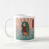 アマビエ 疫病退散 & 招き猫 無病息災  Amabie &  Red Cat Healing Kaffeetasse (Links)