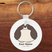 アメリカンコッカースパニエル "アメたま(白黒)" <名入れ> SCHLÜSSELANHÄNGER (Vorderseite)