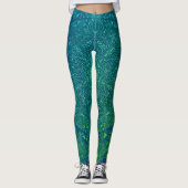 アラベスク文様 グリーングラデ×ブルーベース LEGGINGS (Vorderseite)