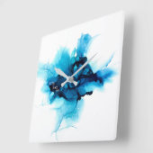 アルコールインク-抽象絵画- QUADRATISCHE WANDUHR (Winkel)