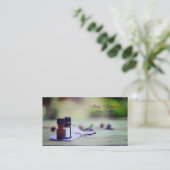 アロマボトルの写っているオシャレな VISITENKARTE (Stehend Vorderseite)