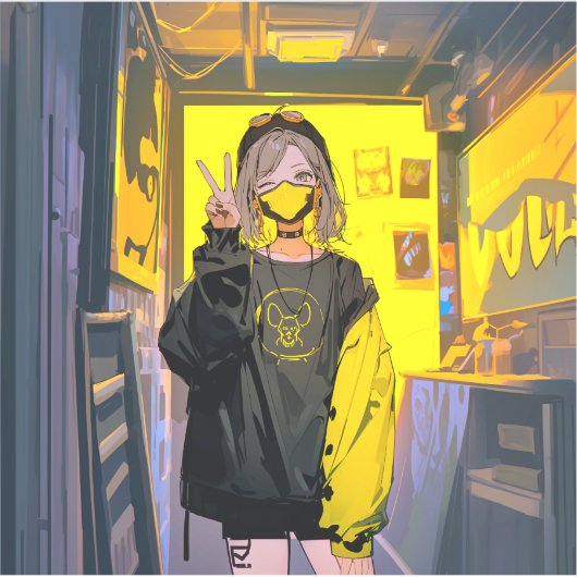 アーティストの部屋シール|寿司娘 GenerativeAI Aufkleber (Vorderseite)