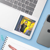 アーティストの部屋シール|寿司娘 GenerativeAI Aufkleber (Laptop mit iPhone)