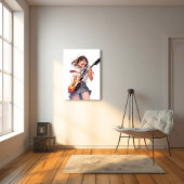 アートパネル Art Panel|ギターJK02 寿司娘 GenerativeAI Leinwanddruck