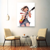 アートパネル Art Panel|ギターJK02 寿司娘 GenerativeAI Leinwanddruck