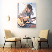 アートパネル Art Panel|ギターJK 寿司娘 GenerativeAI Leinwanddruck