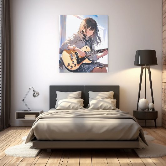 アートパネル Art Panel｜ギターJK 寿司娘 GenerativeAI Leinwanddruck