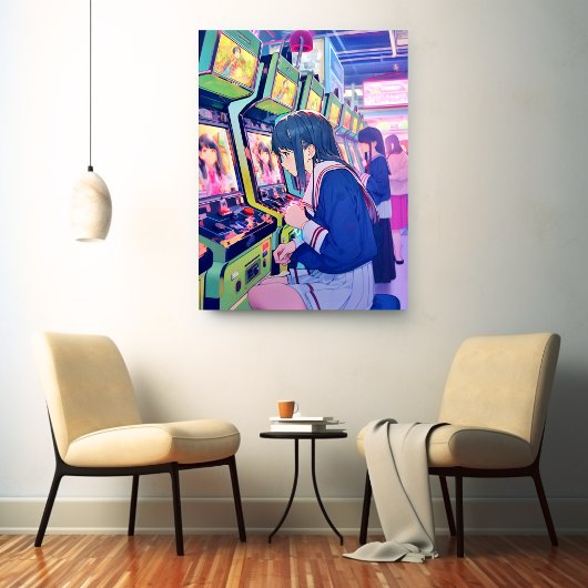 アートパネル Art Panel|ゲーセンJK 寿司娘 GenerativeAI Leinwanddruck