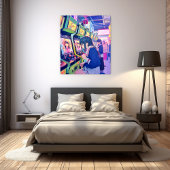 アートパネル Art Panel|ゲーセンJK 寿司娘 GenerativeAI Leinwanddruck