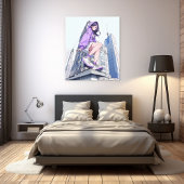 アートパネル Art Panel|パープル JK Purple 寿司娘 GenerativeAI Leinwanddruck