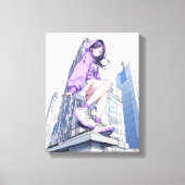 アートパネル Art Panel|パープル JK Purple 寿司娘 GenerativeAI Leinwanddruck (Vorderseite)