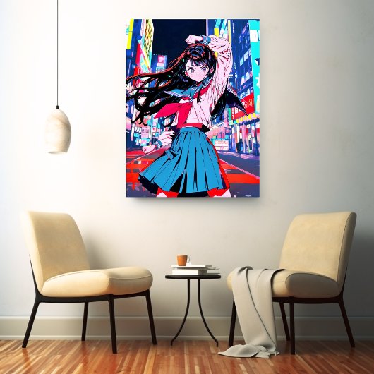 アートパネル Art Panel|今日もお疲れポーズ 寿司娘 GenerativeAI Leinwanddruck