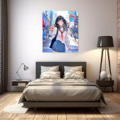 アートパネル Art Panel|寄り道JK 寿司娘 GenerativeAI Leinwanddruck