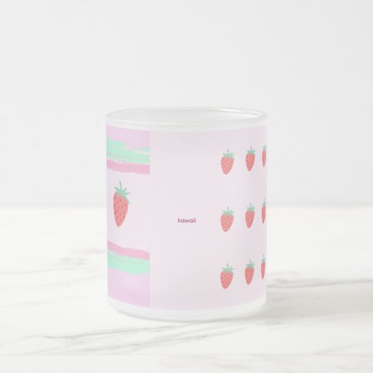 イチゴ柄がかわいい ピンク♡ MATTGLASTASSE (Mittel)