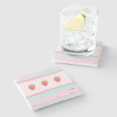 イチゴ柄がかわいい ピンク♡ STEINUNTERSETZER (Seitenansicht)