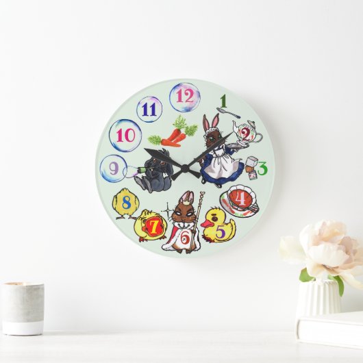 ウサギさんたちの壁時計 GROßE WANDUHR (Zuhause)