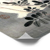 ウ と 月, 小 古 ギ Rabbit und Moon, Ohara Koson, Ukiyo-e Poster (Ecke)