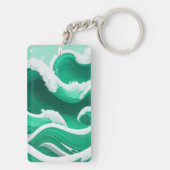 エメラルドグリーンの大波キーホルダー SCHLÜSSELANHÄNGER (Rückseite)