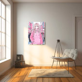 オシャレなPinkアートパネル|寿司娘 GenerativeAI Leinwanddruck