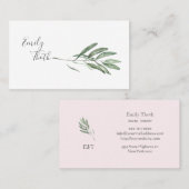 オリーブの葉のシンプルな VISITENKARTE (Vorne/Hinten)