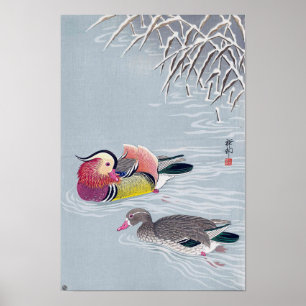 オ ド リ, 小 古 シ Mandarin duck, Ohara Koson, Ukiyo-e Poster