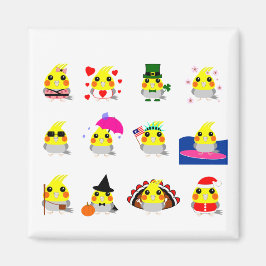 オ zu den Weihnachtsdesigns von Cockatiel Magnet