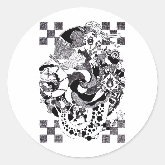 カタツムリの夕べ(An evening of snails) Runder Aufkleber (Vorderseite)