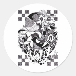 カタツムリの夕べ(An evening of snails) Runder Aufkleber