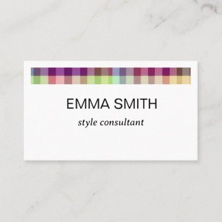 カラフルでキュートでポップな色合いのギンガムチェックの名刺 VISITENKARTE