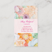 カラフルなお花の名刺 VISITENKARTE (Rückseite)