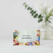 カラフルな花の明るくてカワイイデザイン VISITENKARTE (Stehend Vorderseite)