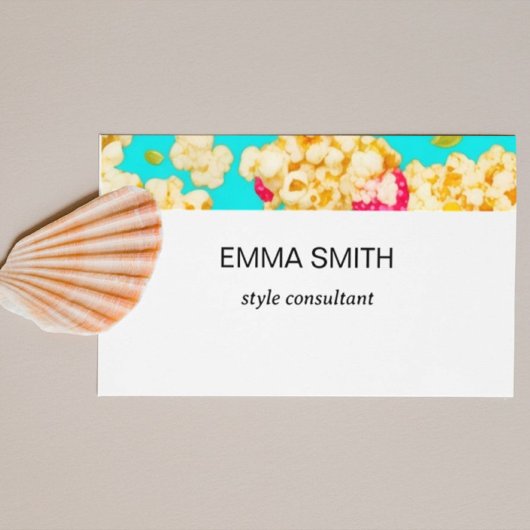 キュートなポップコーン柄の名刺 VISITENKARTE