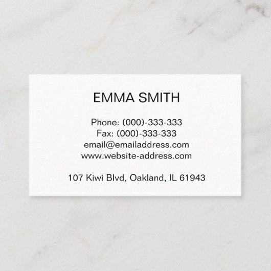 キュートなポップコーン柄の名刺 VISITENKARTE (Rückseite)