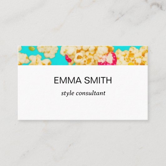 キュートなポップコーン柄の名刺 VISITENKARTE (Vorderseite)