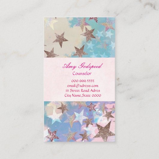 キラキラ星のおしゃれな名刺 VISITENKARTE (Rückseite)