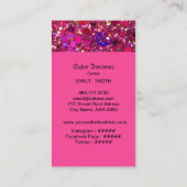 キラキラ ピンクのきらめくデザイン VISITENKARTE (Rückseite)