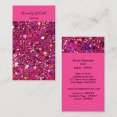 キラキラ ピンクのきらめくデザイン VISITENKARTE (Vorne/Hinten)