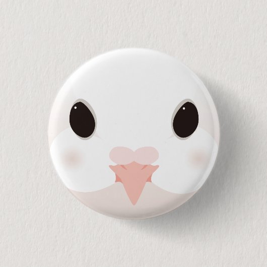 クジャクバト-Fantail pigeon Button (Vorderseite)