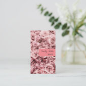 クラシカルなピンク色のバラ VISITENKARTE (Stehend Vorderseite)